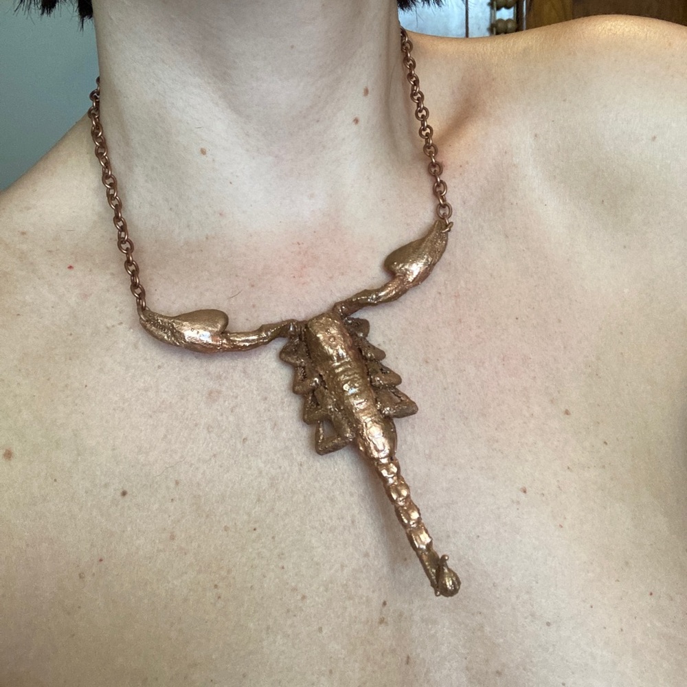 Scorpion Necklace Real Scorpio Copper Large Bib